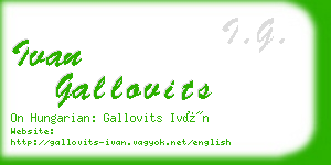 ivan gallovits business card